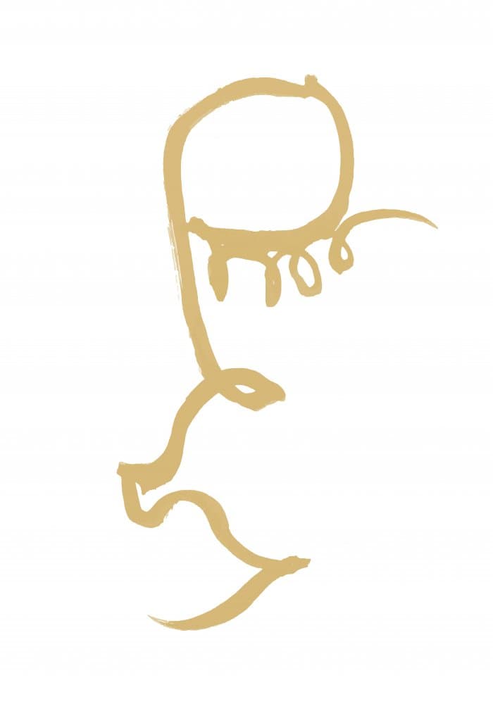 Golden Abstract Profile by Pictufy Studio II — canvas wall art