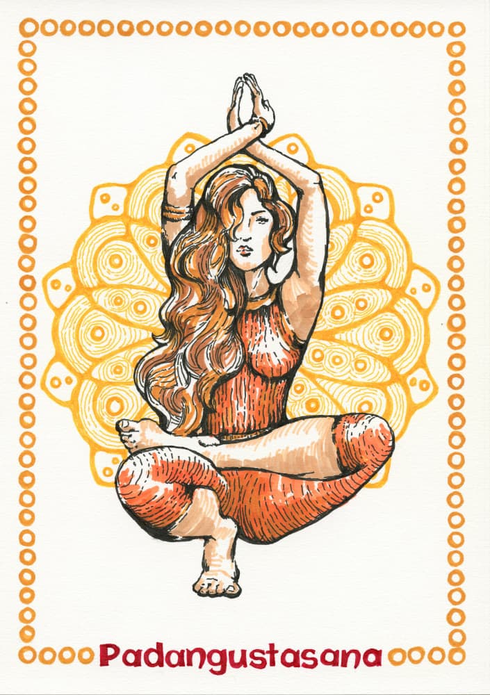 Golden Mandala Yoga by Olga Galeeva — canvas wall art