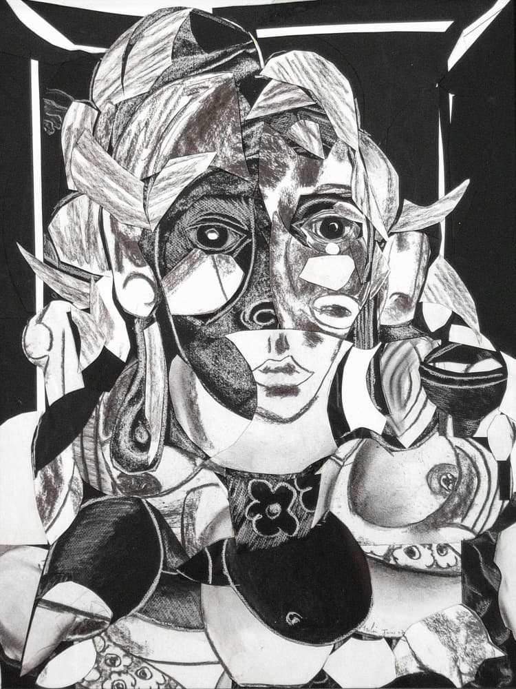 Cubist Female Portrait by Pascal Marlin — canvas wall art
