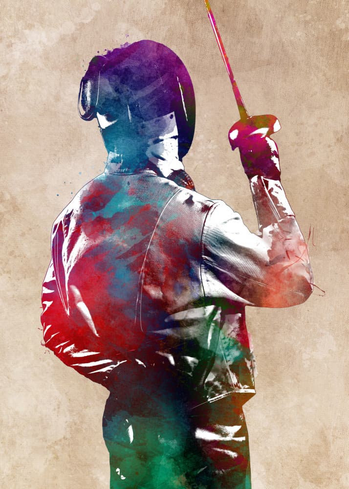 Vibrant Fencer by Justyna Jaszke — canvas wall art