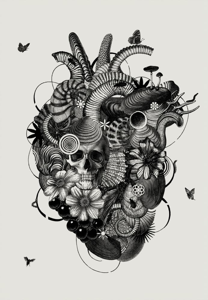 Surreal Organic Heart by Jaco Putker — canvas wall art