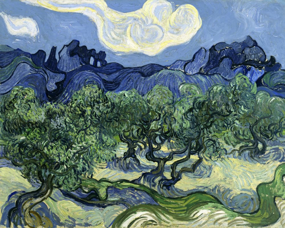 Vincent Van Gogh's Olive Trees With the Alpilles In the Background (1889) by Vincent Van Gogh — canvas wall art