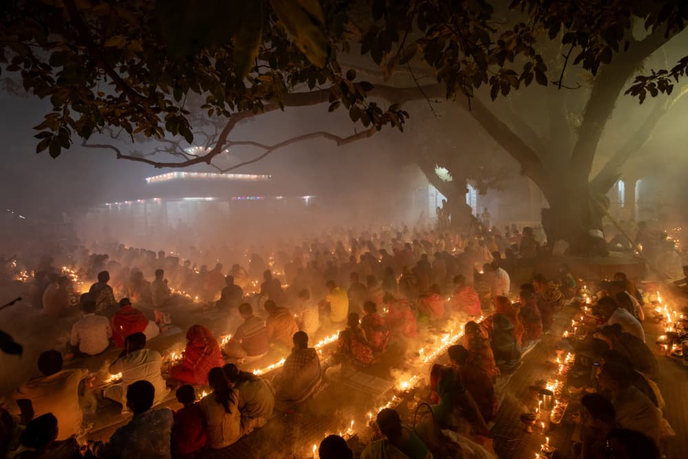 Misty Lamp Ceremony by Azim Khan Ronnie — canvas wall art