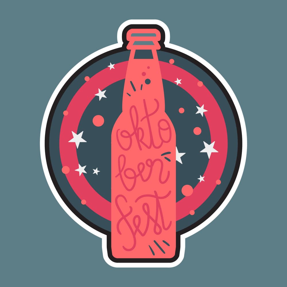 Oktoberfest Beer Bottle by Marika Barsrsind — canvas wall art