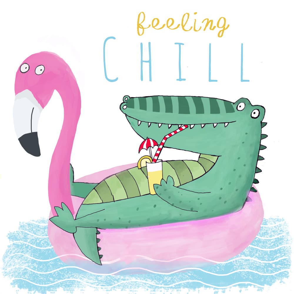 Alligator Feeling Chill by Carla Daly — canvas wall art