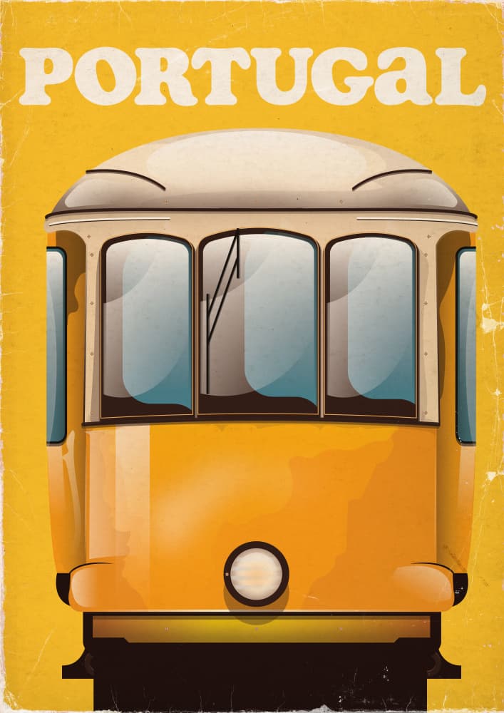 Portugal Vintage Tram by Nicholas — canvas wall art