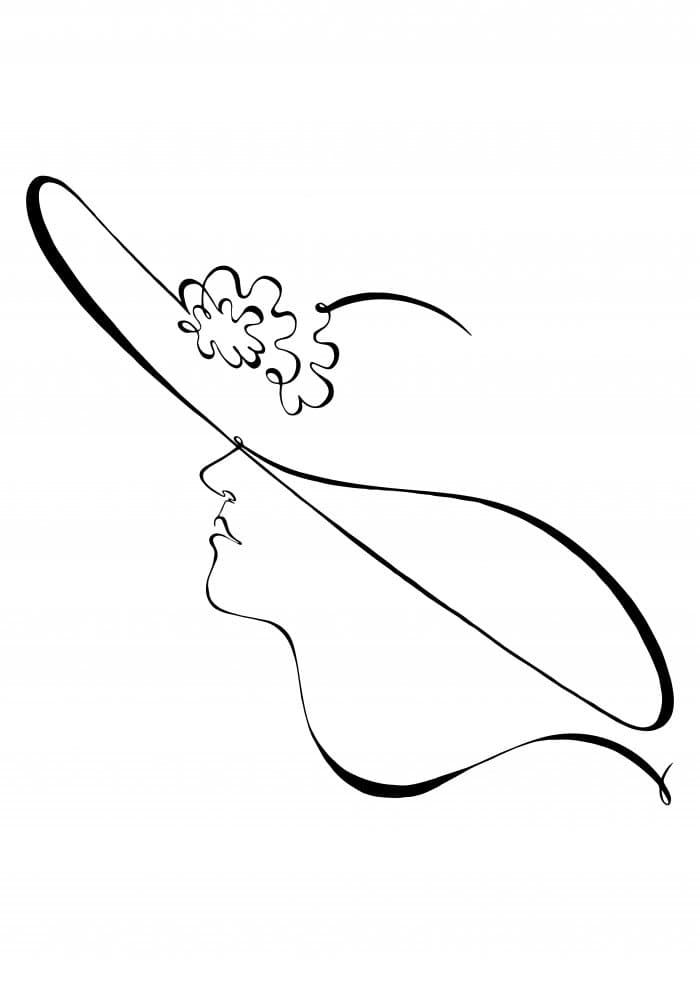 Chic Lady Hat Profile by Pictufy Studio II — canvas wall art