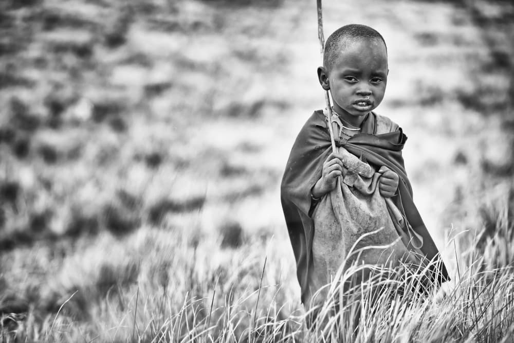 Maasai Child Portrait by Goran Jovic — canvas wall art