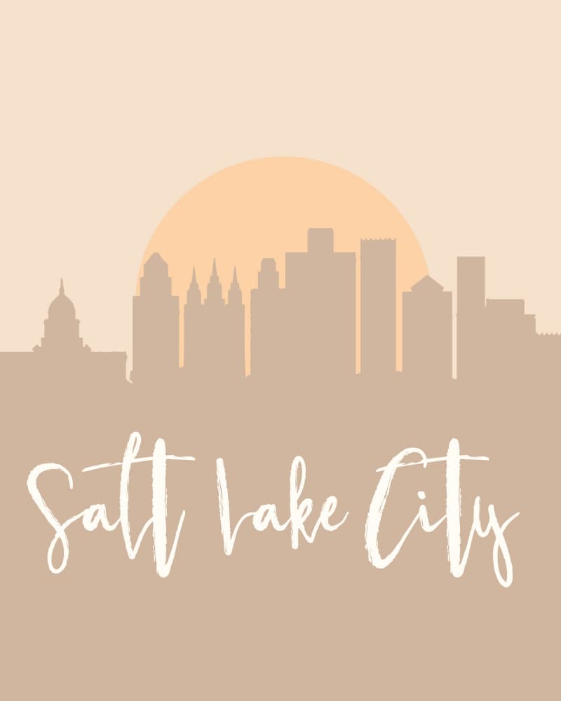 Salt Lake City Skyline by Emiliano Deificus — canvas wall art