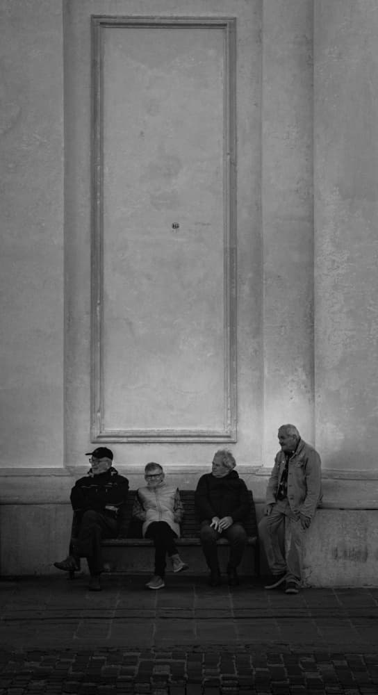 Generations on a Bench by Tamami yoshida — canvas wall art