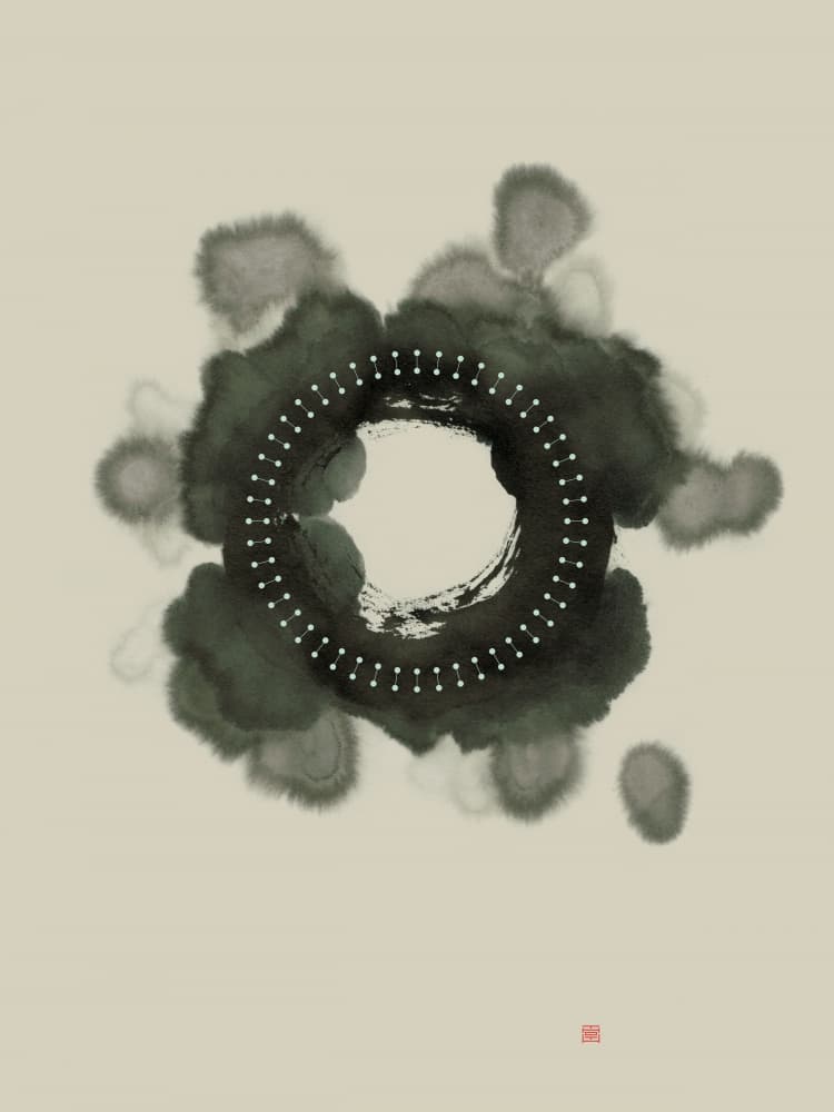 Zen Ink Circle by Thoth Adan — canvas wall art