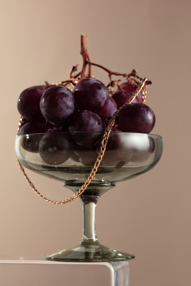 Elegant Grapes Gold Chain by Julia Ramiro — canvas wall art