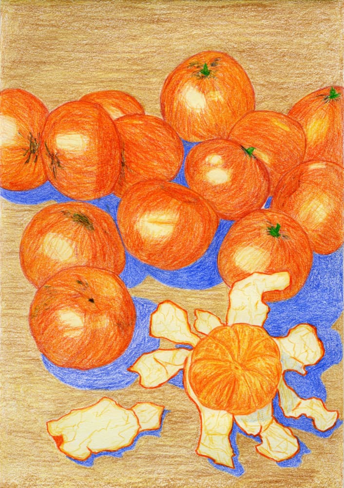 Fresh Oranges Still Life by Viktoriia Saunina — canvas wall art