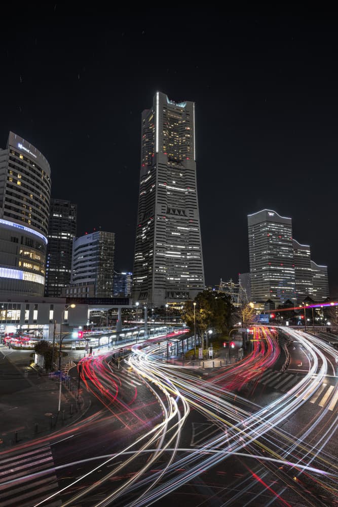 Urban Light Trails by まちゅばら/Hiroki Matsubara — canvas wall art