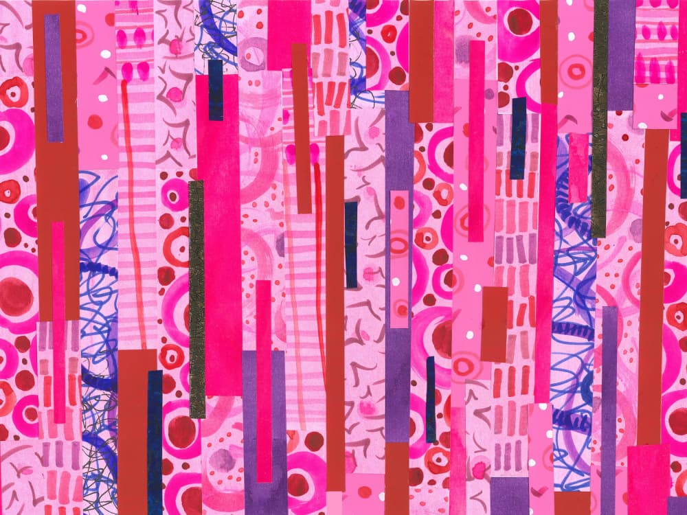 Bold Pink Patterned Stripes by Isabelle Brent — canvas wall art