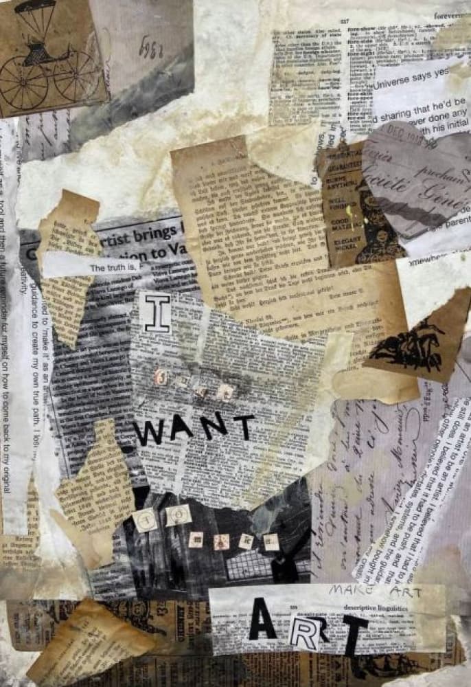 I Want Art Collage by Deb Chaney — canvas wall art