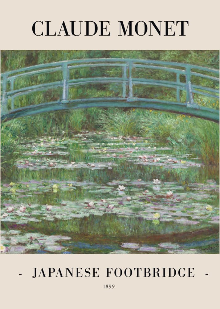 Japanese Footbridge 1899 by Claude Monet — canvas wall art