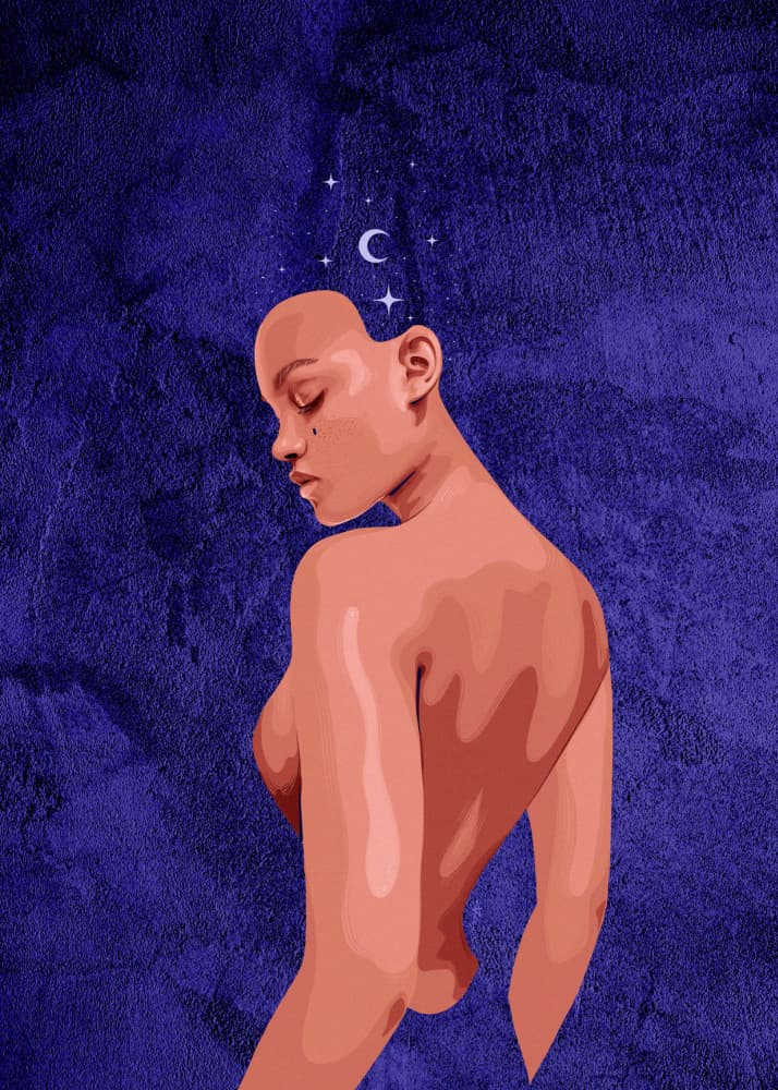 Woman Under Moonlight by AnA Ariane — canvas wall art