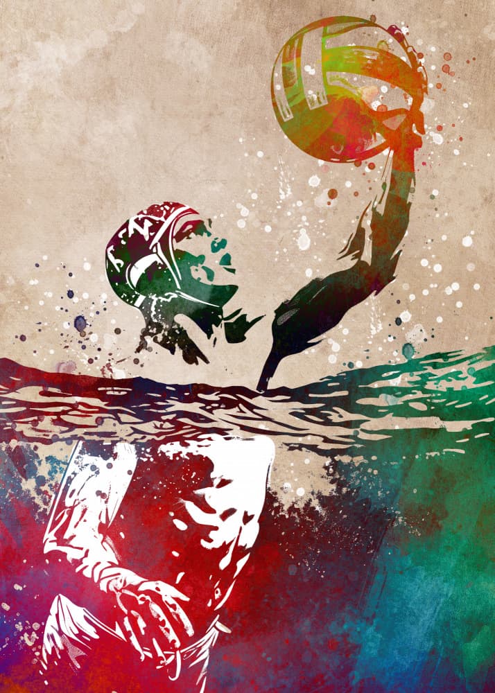 Vibrant Water Polo Action by Justyna Jaszke — canvas wall art