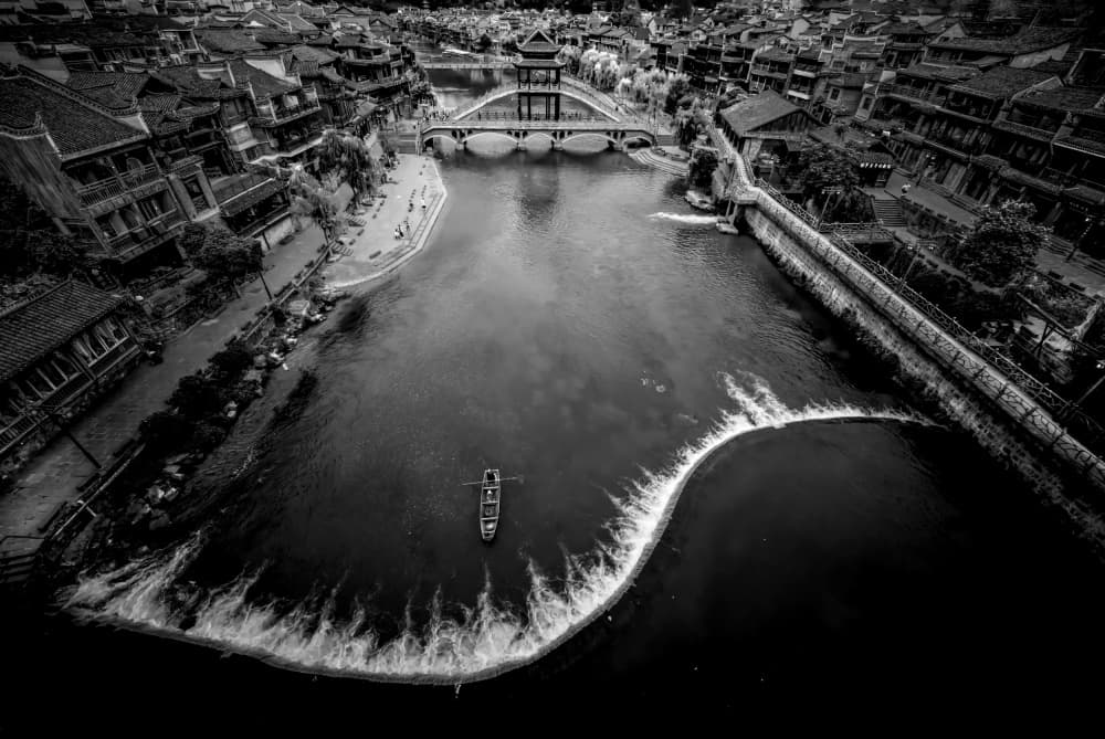 Historic River Town by Jiahong Zeng — canvas wall art