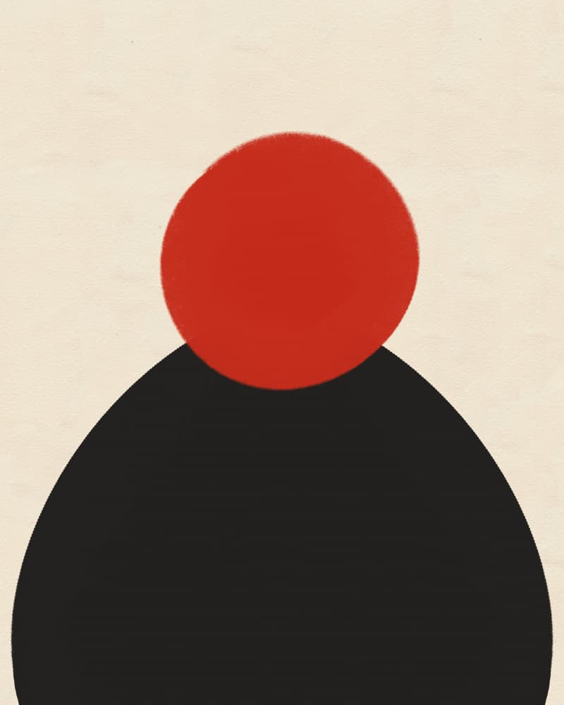 Red Circle Balance by Deepthi s — canvas wall art