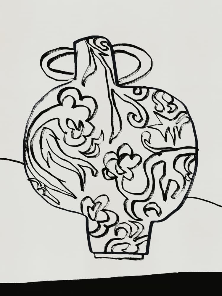 Floral Patterned Vase by Little Dean — canvas wall art