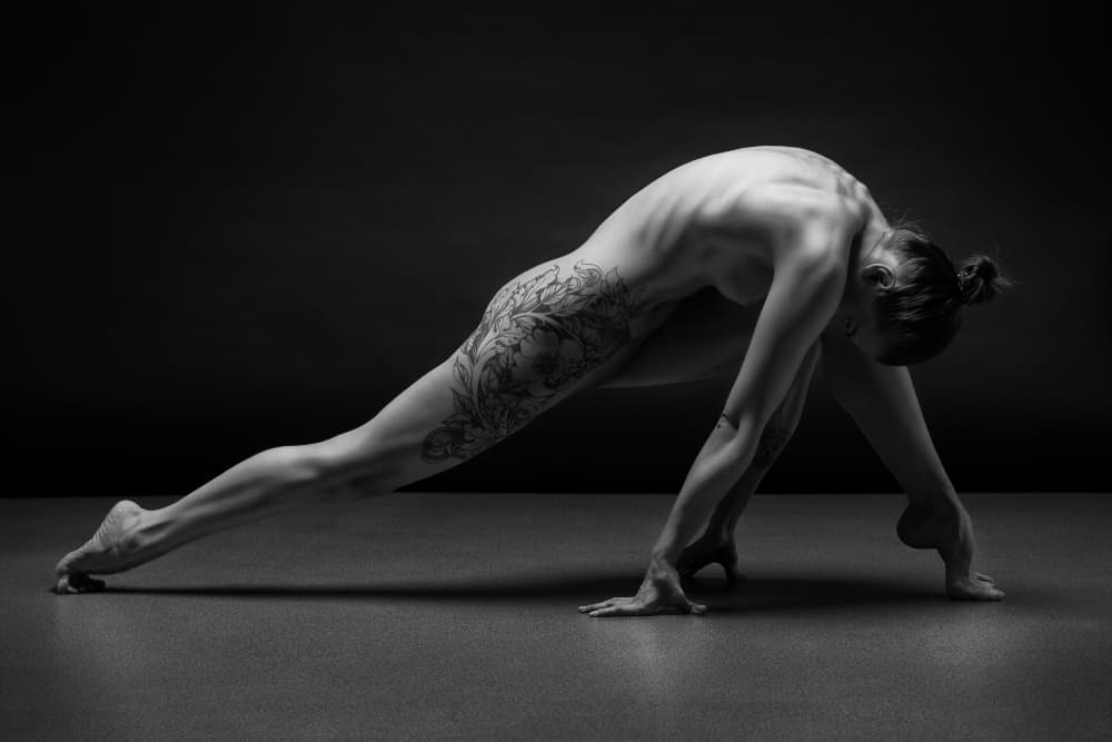 Graceful Nude Yoga by Anton Belovodchenko — canvas wall art