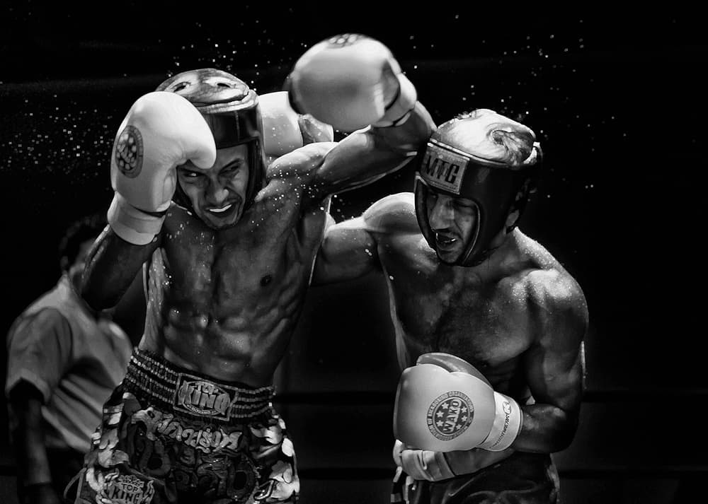 Muay Thai Punch by Henry Zhao — canvas wall art