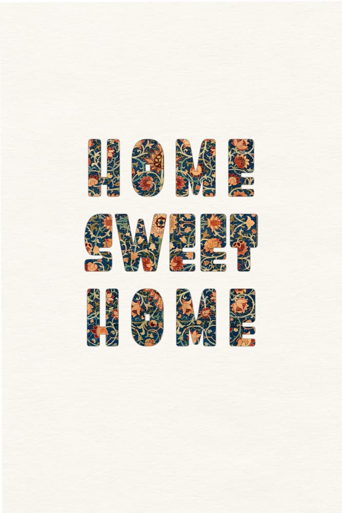 Floral Home Sweet Home by Wild Violets — canvas wall art
