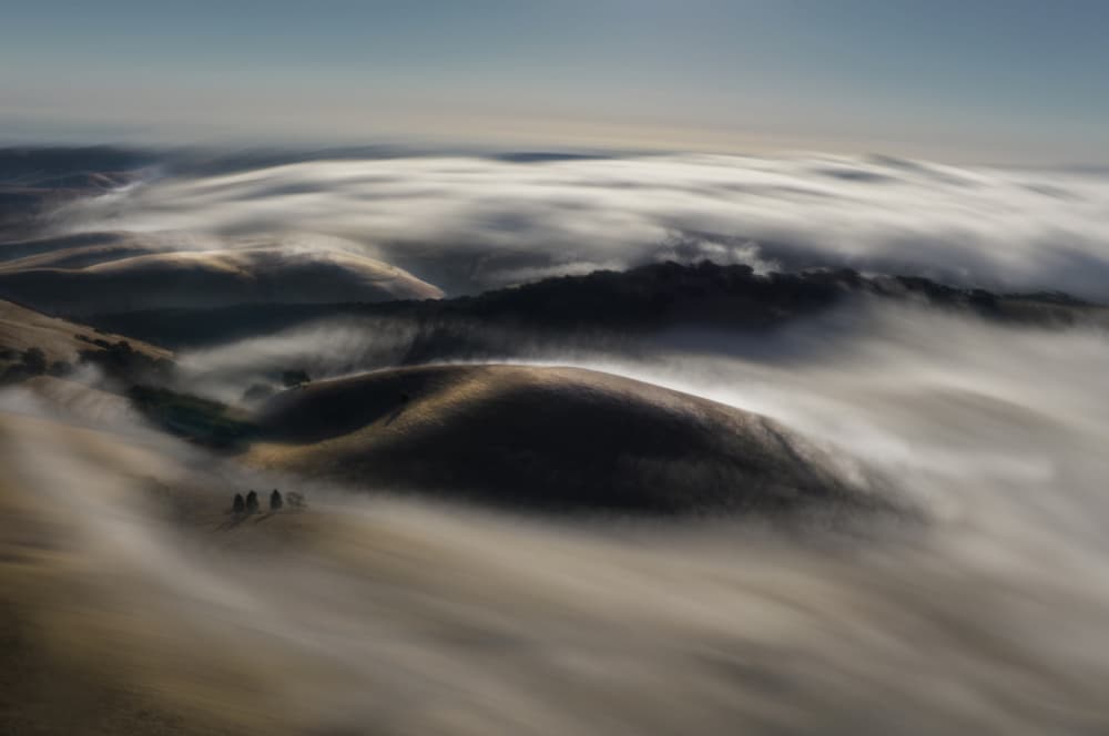 Misty Rolling Hills by Jenny Qiu — canvas wall art