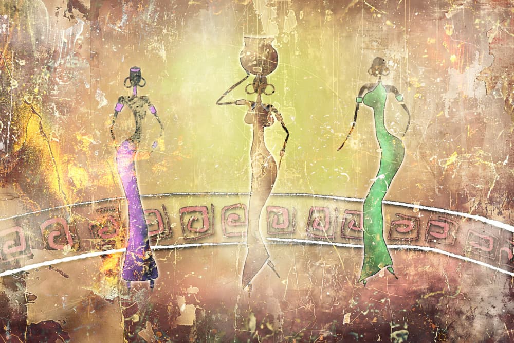 Elegant African Dancers by Rafal Kulik — canvas wall art
