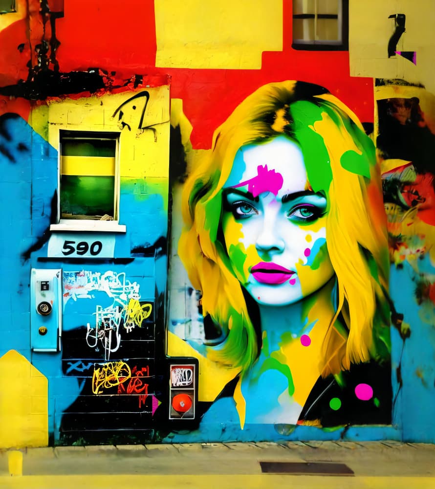 Vibrant Street Art Portrait by Cicero Spin — canvas wall art
