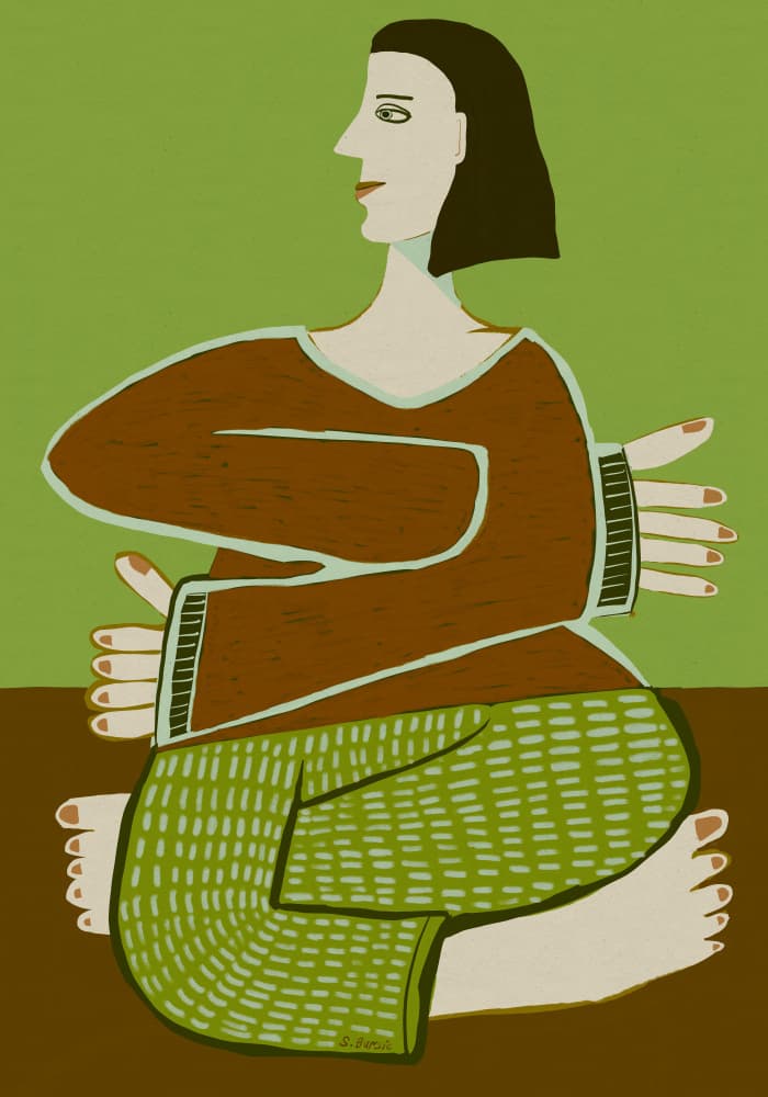 Serene Meditation Woman by Sharyn Bursic — canvas wall art