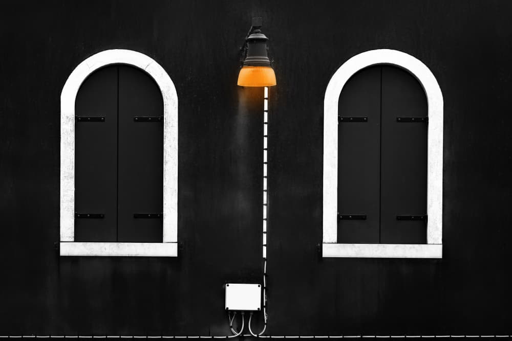 Black Wall Orange Glow by Hans-Wolfgang Hawerkamp — canvas wall art