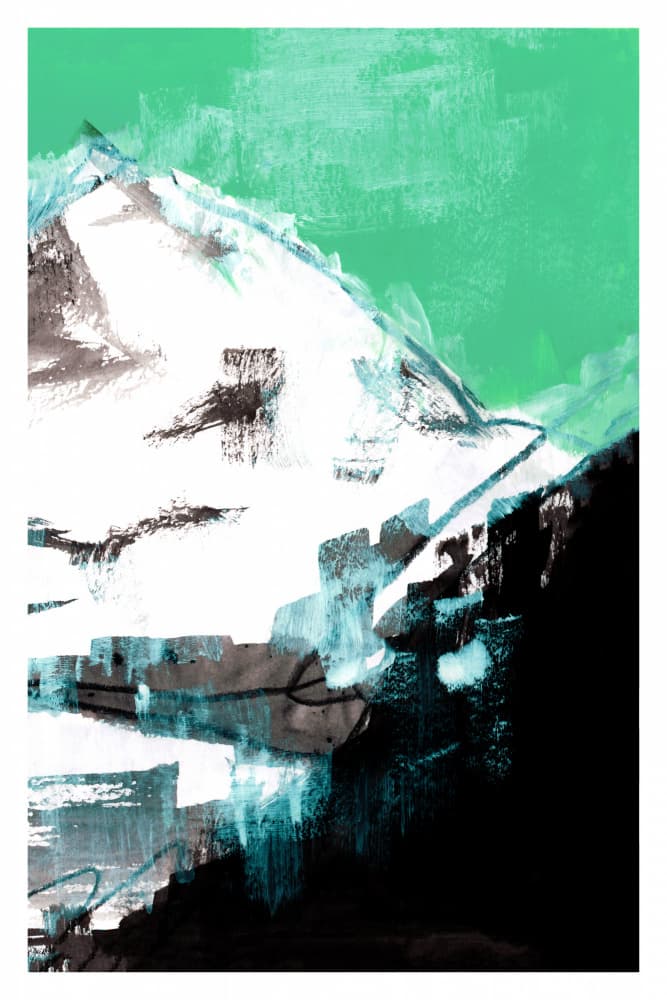 Emerald Sky Mountain by cartissi — canvas wall art