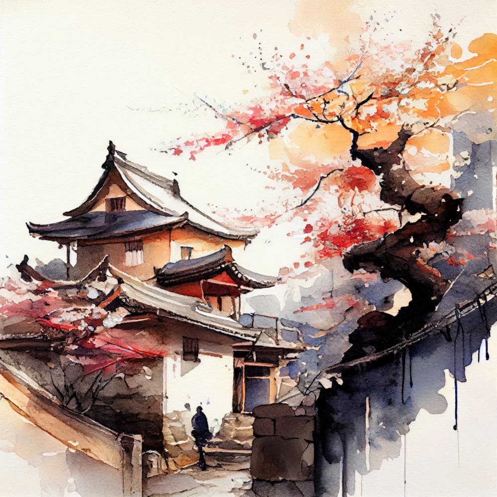 Japanese Cherry Blossom Path by Justyna Jaszke — canvas wall art