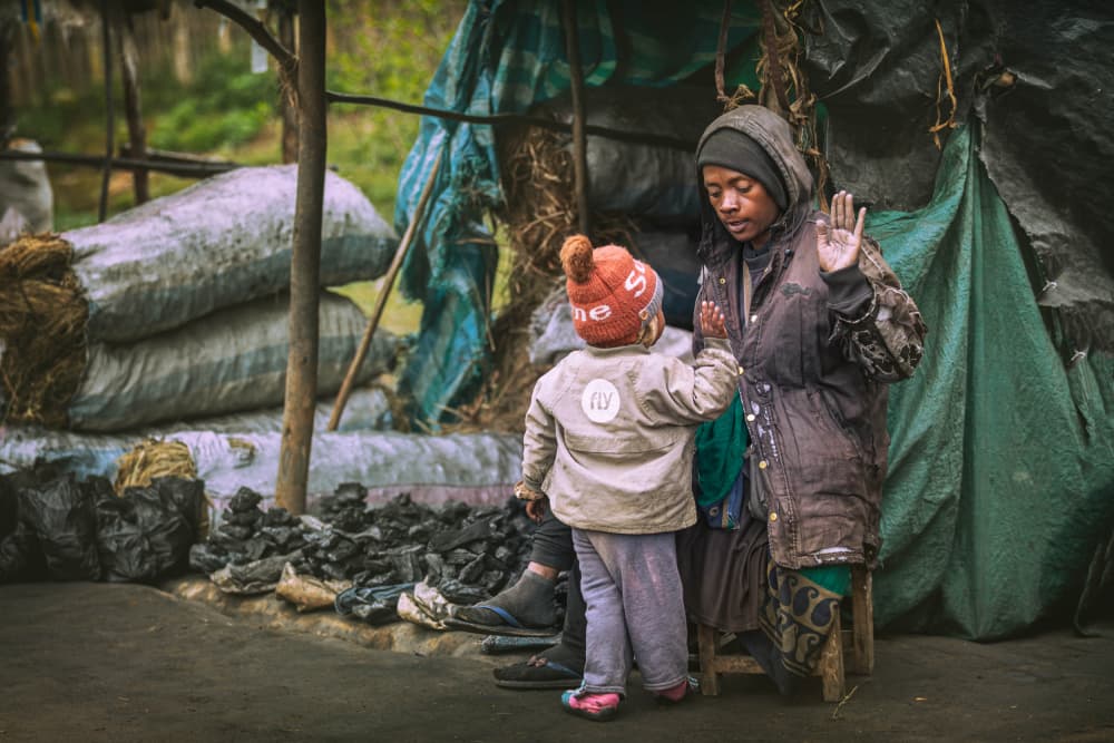 Charcoal Market Family Life by António Carreira — canvas wall art