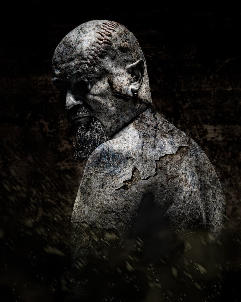 Mysterious Stone Portrait by Petri Damstén — canvas wall art