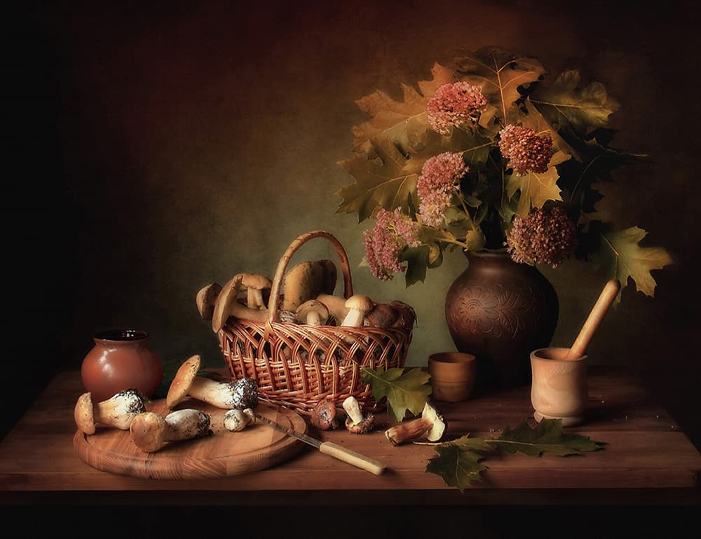 Rustic Mushroom Still Life by Tatyana Skorokhod — canvas wall art