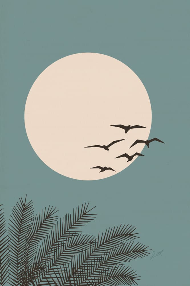 Serene Tropical Flight by zarish chaudhry — canvas wall art