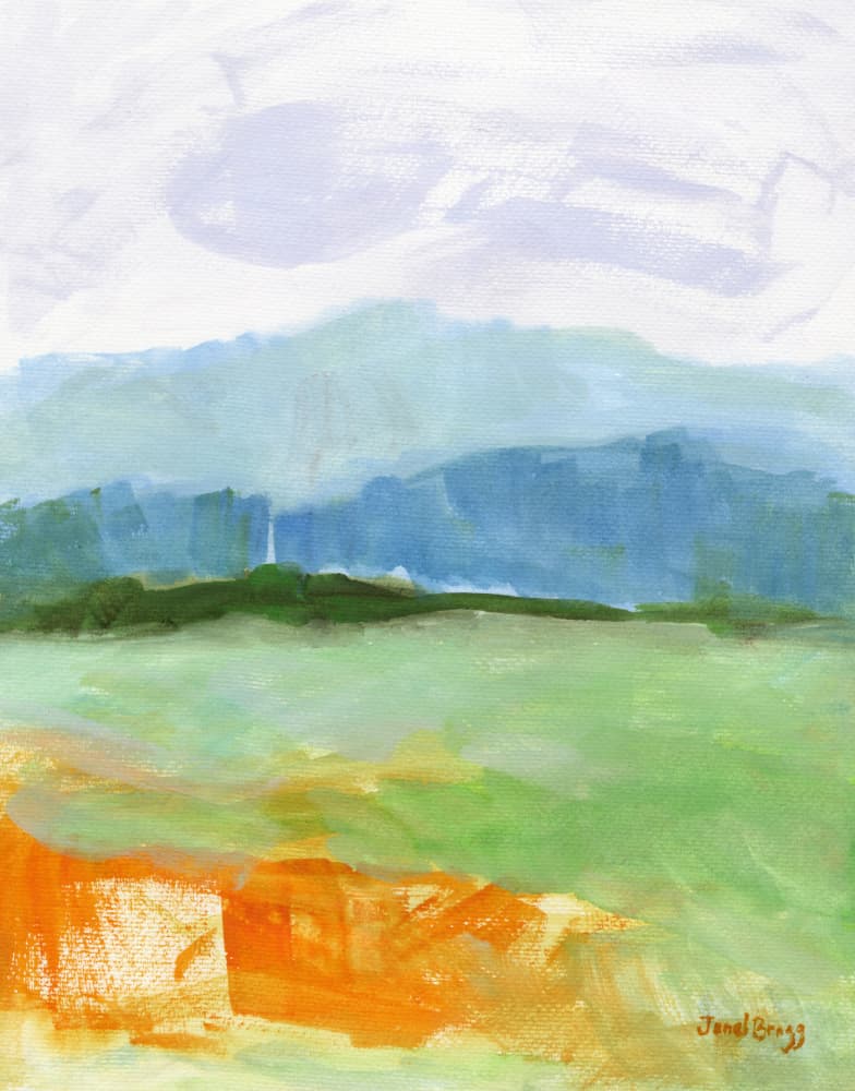 Vibrant Layered Landscape by Janel Bragg — canvas wall art