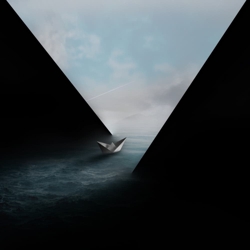Paper Boat Journey by Hadi Malijani (Malenjani) — canvas wall art