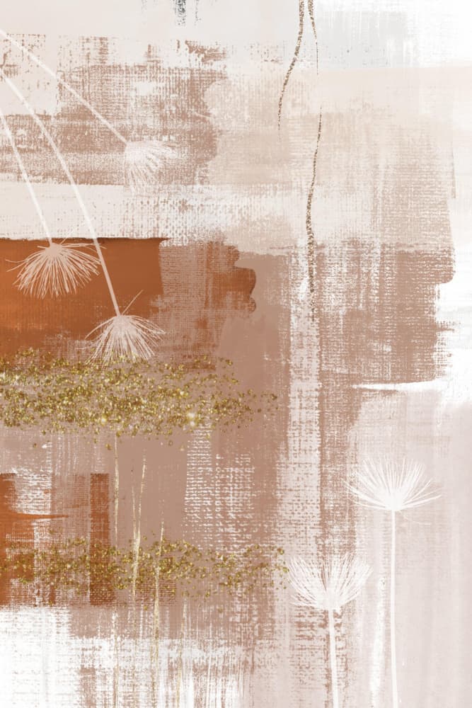 Earthy Dandelion Glitter by Sally Ann Moss — canvas wall art
