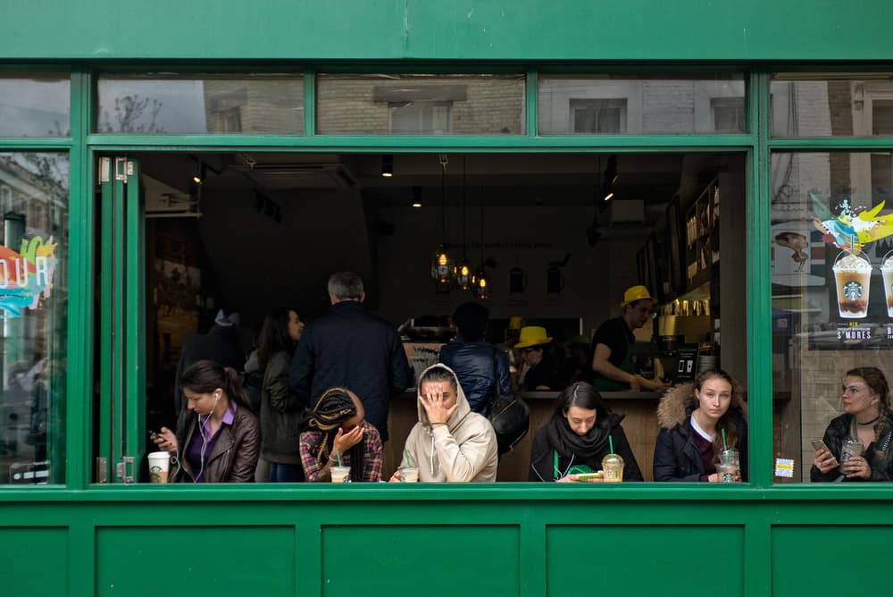 Green Cafe Window Life by Lorenzo Grifantini — canvas wall art