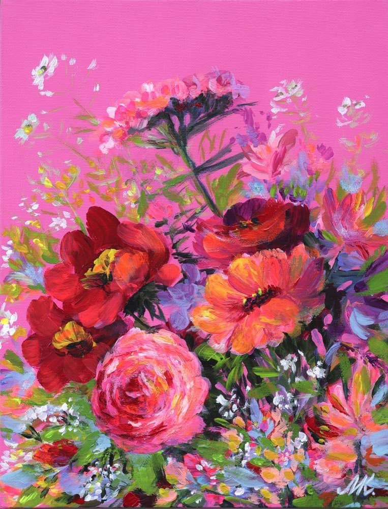 Vibrant Floral Bouquet by Marina Kozyr — canvas wall art