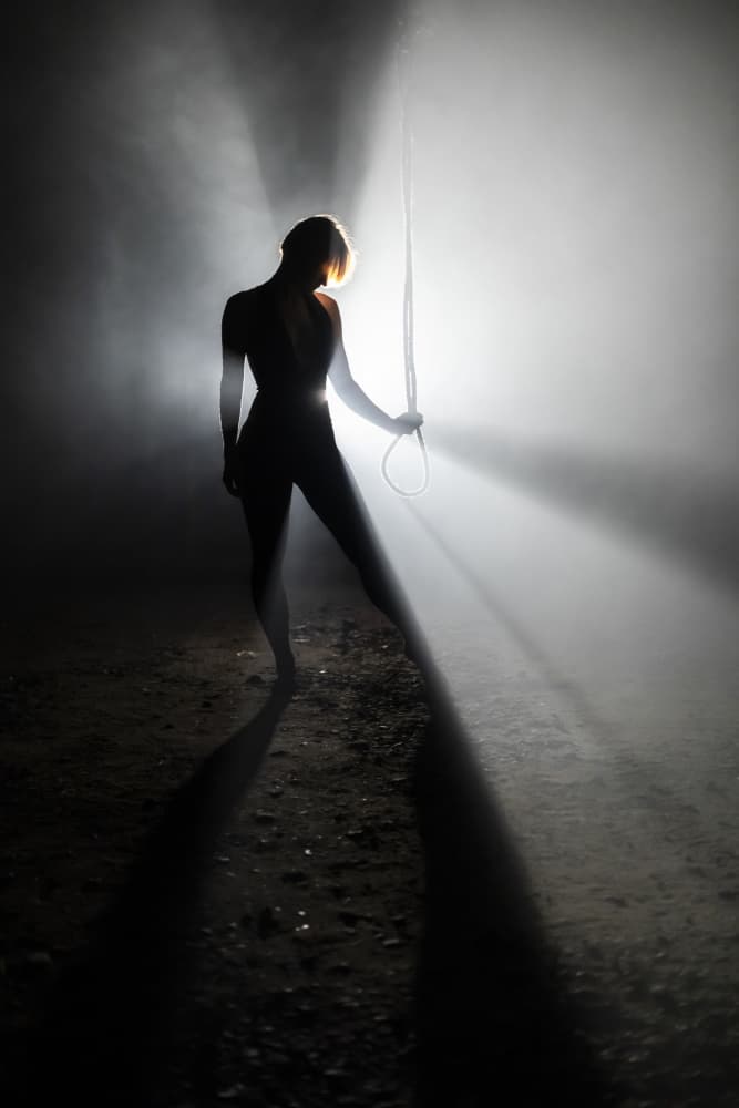 Woman with Glowing Rope by Leszek Paradowski — canvas wall art