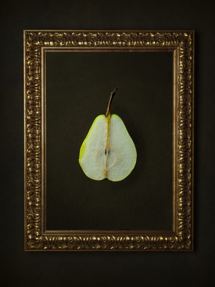 Golden Framed Pear by Radek Pohnan — canvas wall art