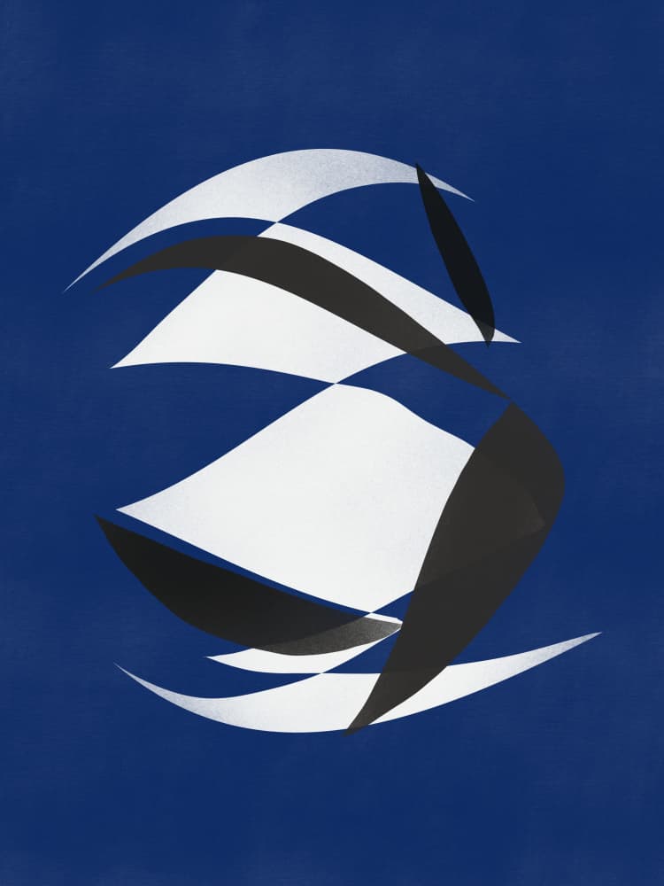 Abstract Flowing Shapes by Little Dean — canvas wall art