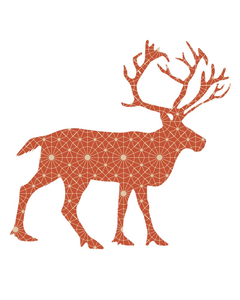 Elegant Patterned Deer by Emiliano Deificus — canvas wall art
