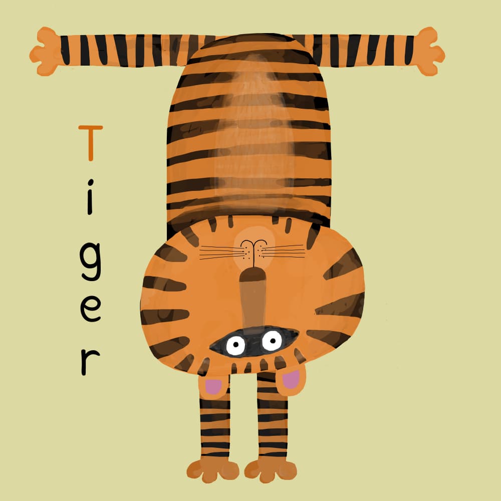 Playful Tiger Hangs Around by Carla Daly — canvas wall art